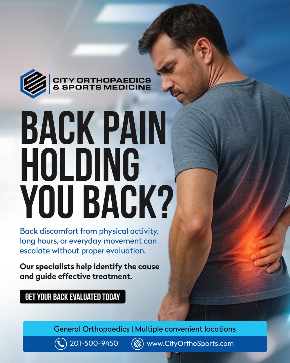 Back pain patient education Instagram post for City Orthopaedics